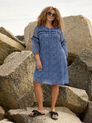 GABI BLÅ/SORT Kjole