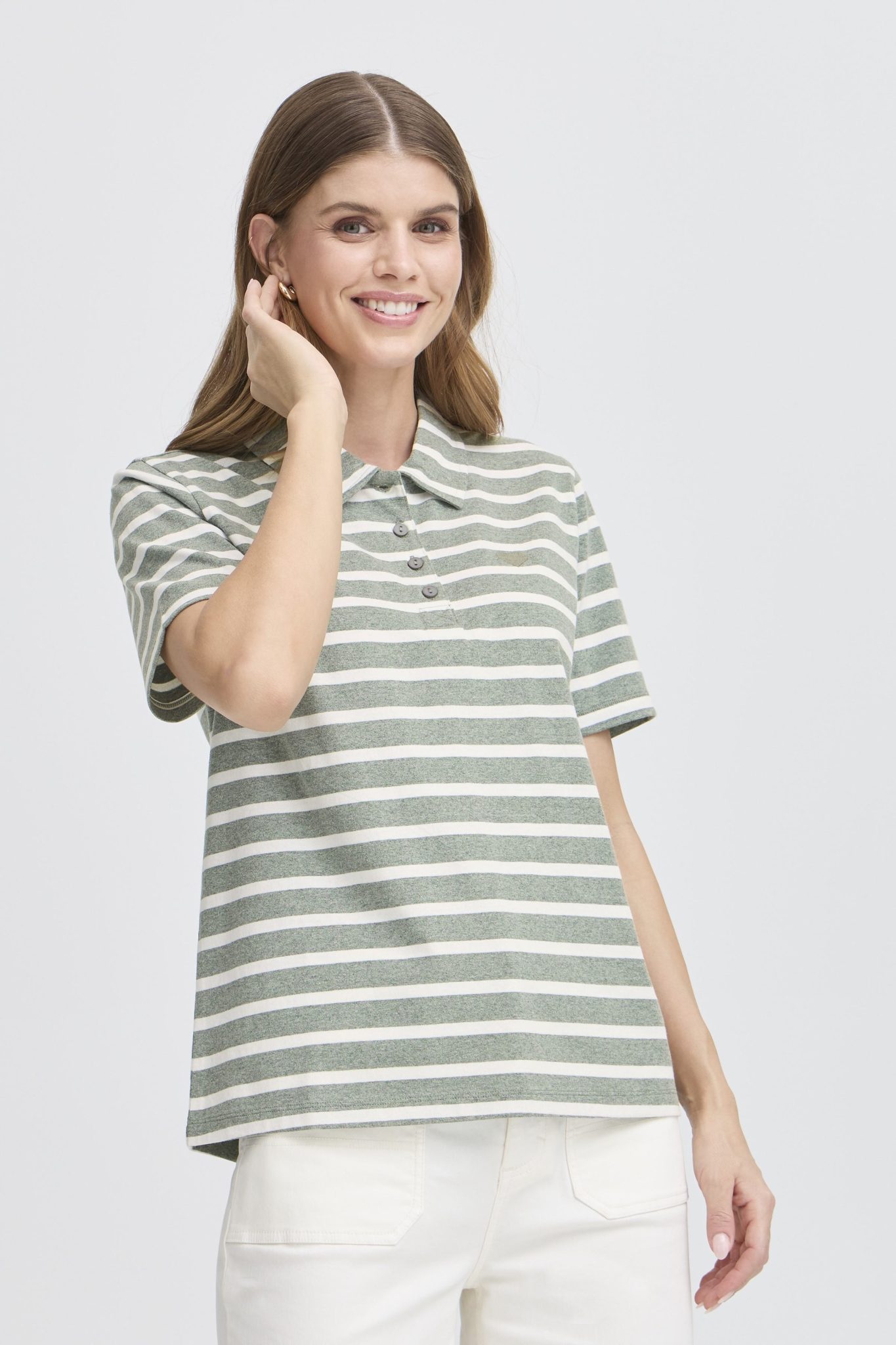 FRANSA FRSAMMA TEE 1 POLO HVID/GRØN T-SHIRT