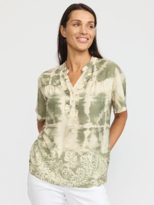 2-BIZ KADA SAND/GRØN Bluse