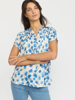 2-BIZ BLOOME BLÅ/SAND Bluse