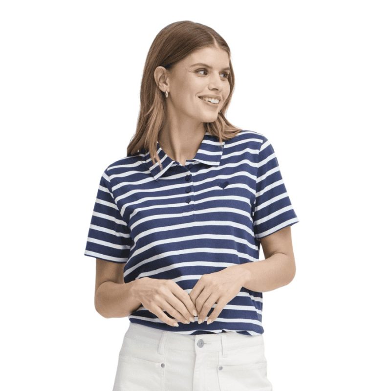 FRANSA FRSAMMA TEE 1 POLO HVID/BLÅ T-Shirt