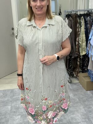 MARTA DU CHATEAU FELISA GRØN/STRIB Kjole