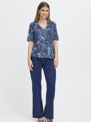 FRANSA FRFLORA TEE 6 BLÅ Bluse