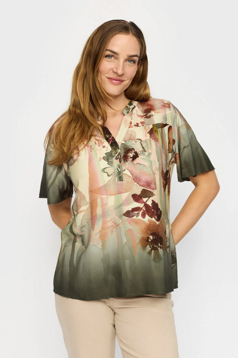 2-BIZ RUBY BLUSE GRØN/ROSA Bluse