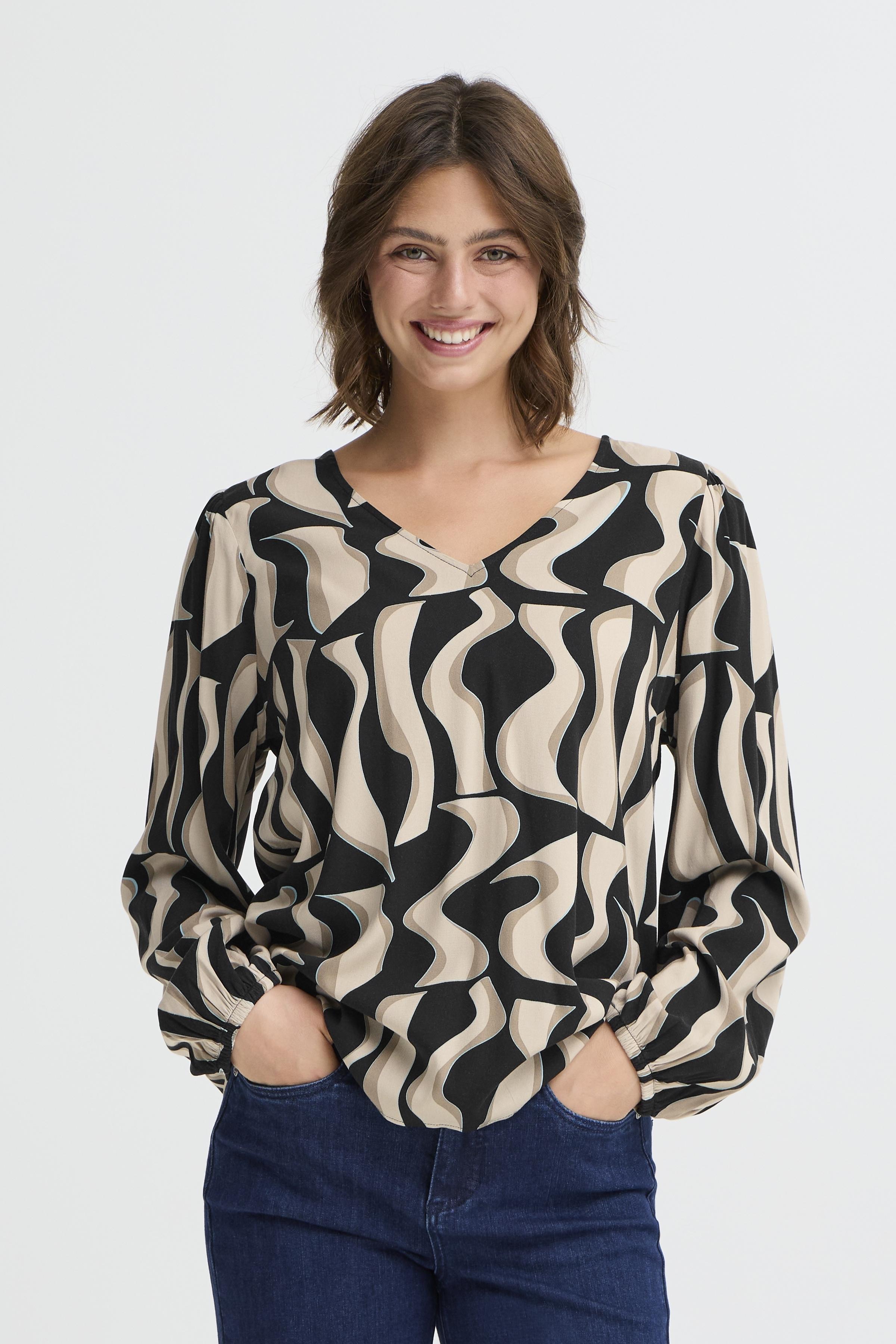 FRJUSTINI 1 SORT7BEIGE BLUSE