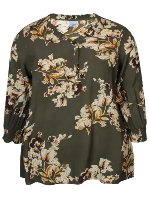 ZHENZI OZIE 936 OLIVENGRØN Bluse