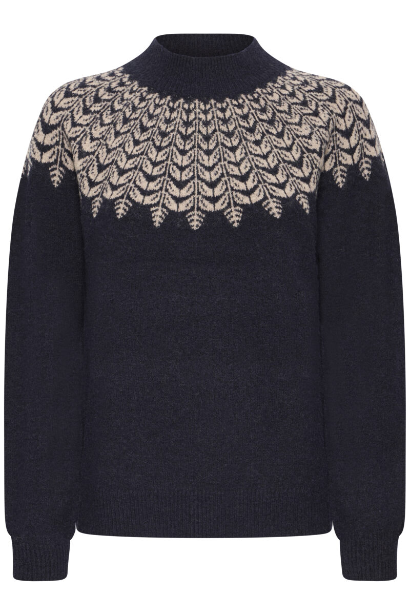 FRISABELLA 5 NAVY/BRUN Strik - Billede 2
