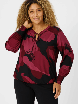 ZHENZI SADIE BORDEAUX Bluse