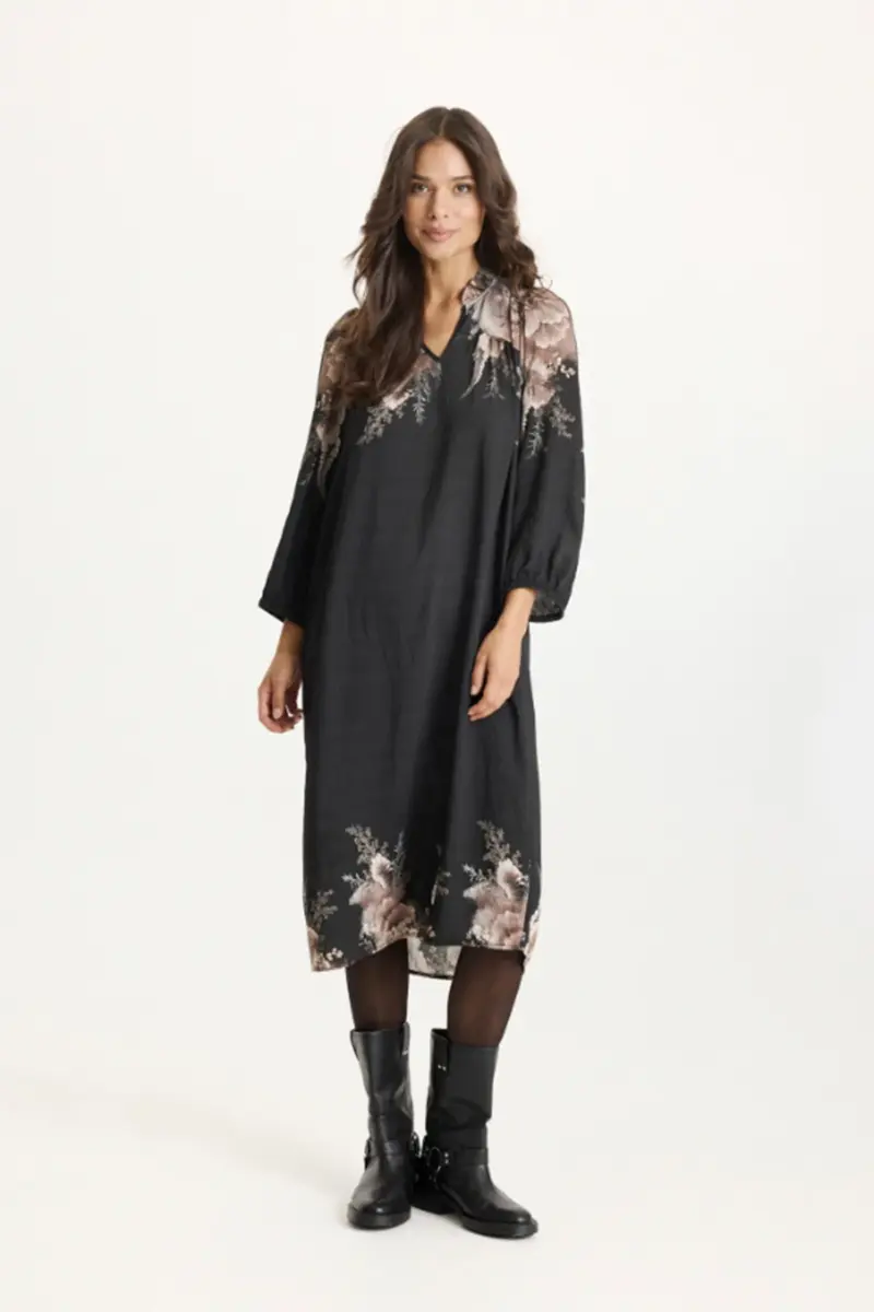 MILLER DRESS SORT/BRUN Kjole