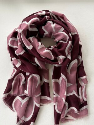 THREE M C236 ROSA/VINRØD Tørklæde