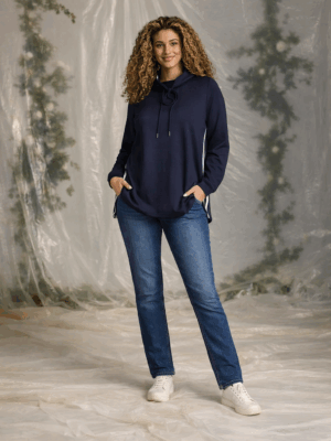 ZHENZI-MYA BLUSE BLÅ Bluse