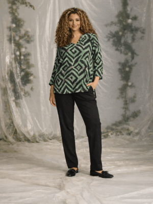 ZHENZI-SYLVA BLUSE 3/4 GRØN BLUSE