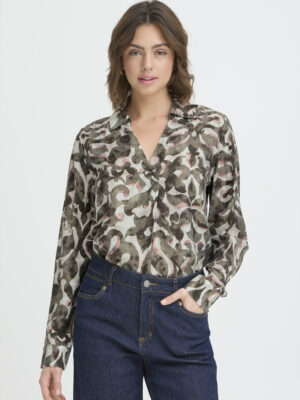 FRANSA FRARIANA 15 Oliven Bluse