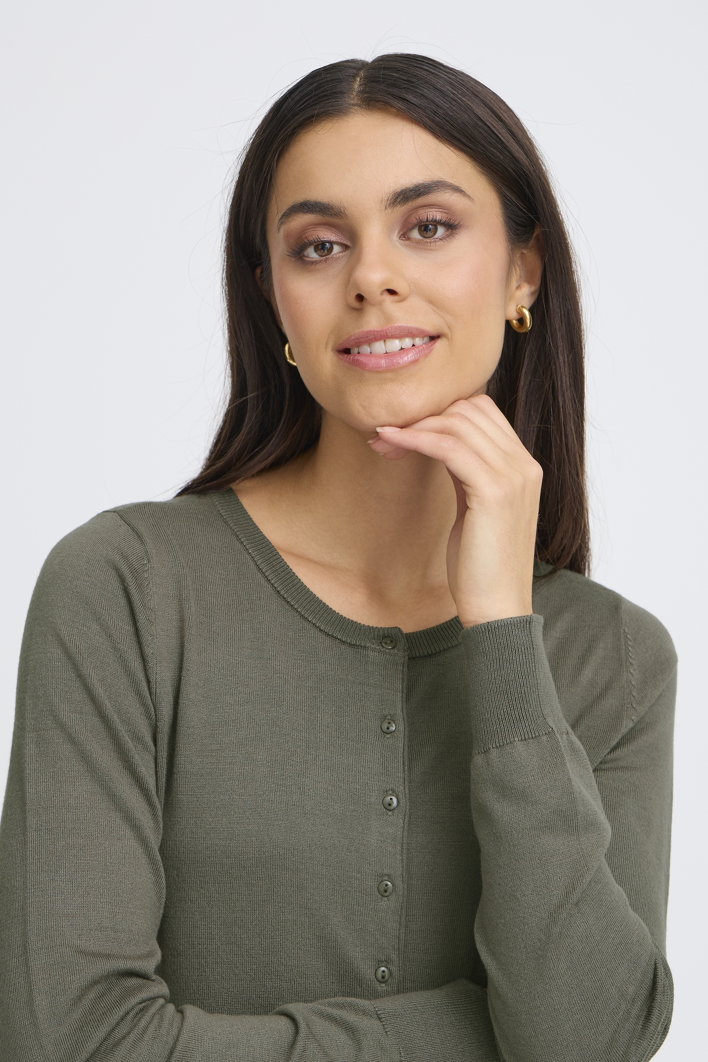 FRANSA FRZUBASIC 60 OLIVEN Cardigan - Billede 2