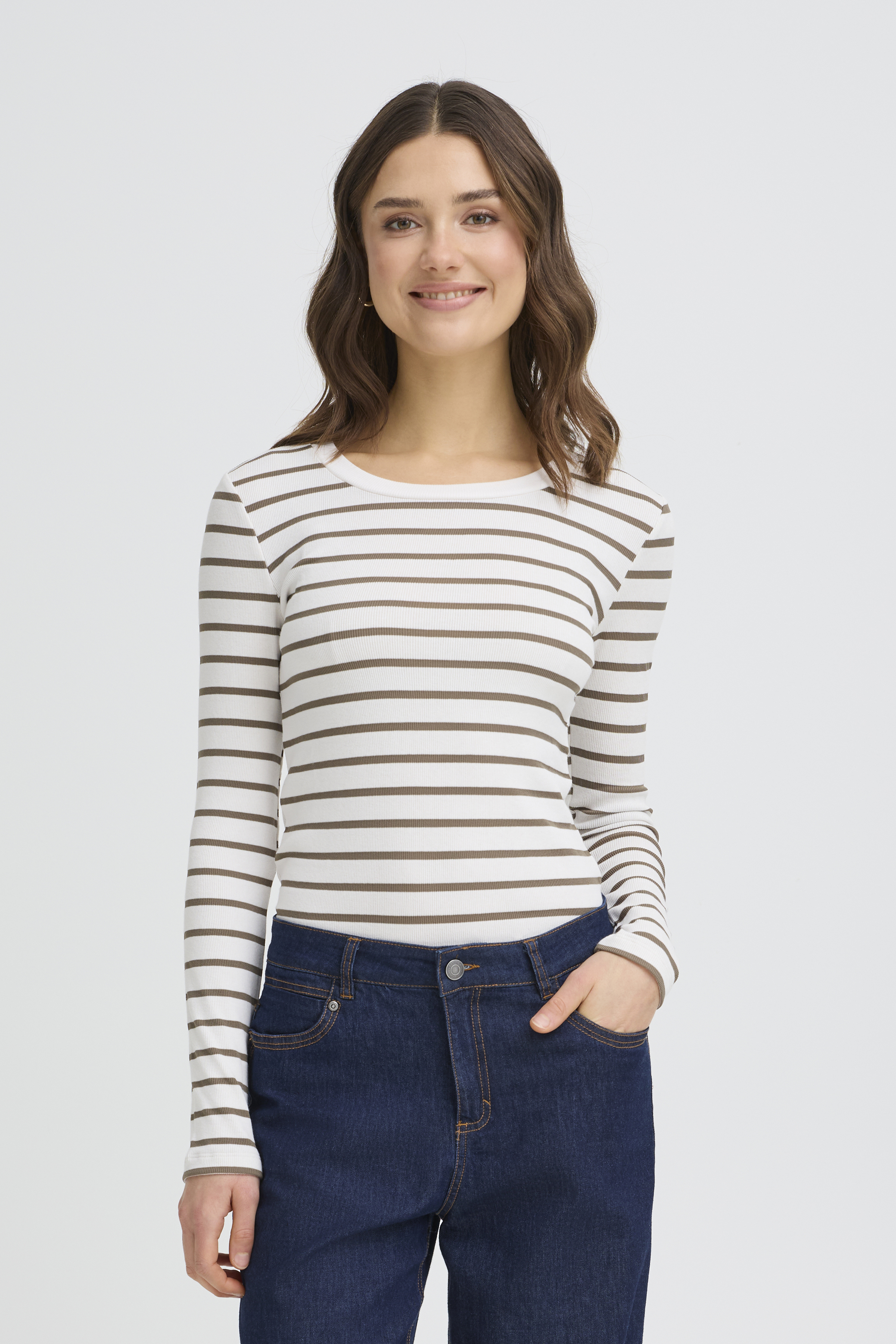 FRANSAHIZAMOND STRIPE TEE 33 ARMY GRØN