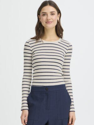FRANSA FRHIZAMOND STRIPE TEE 33 marineblå