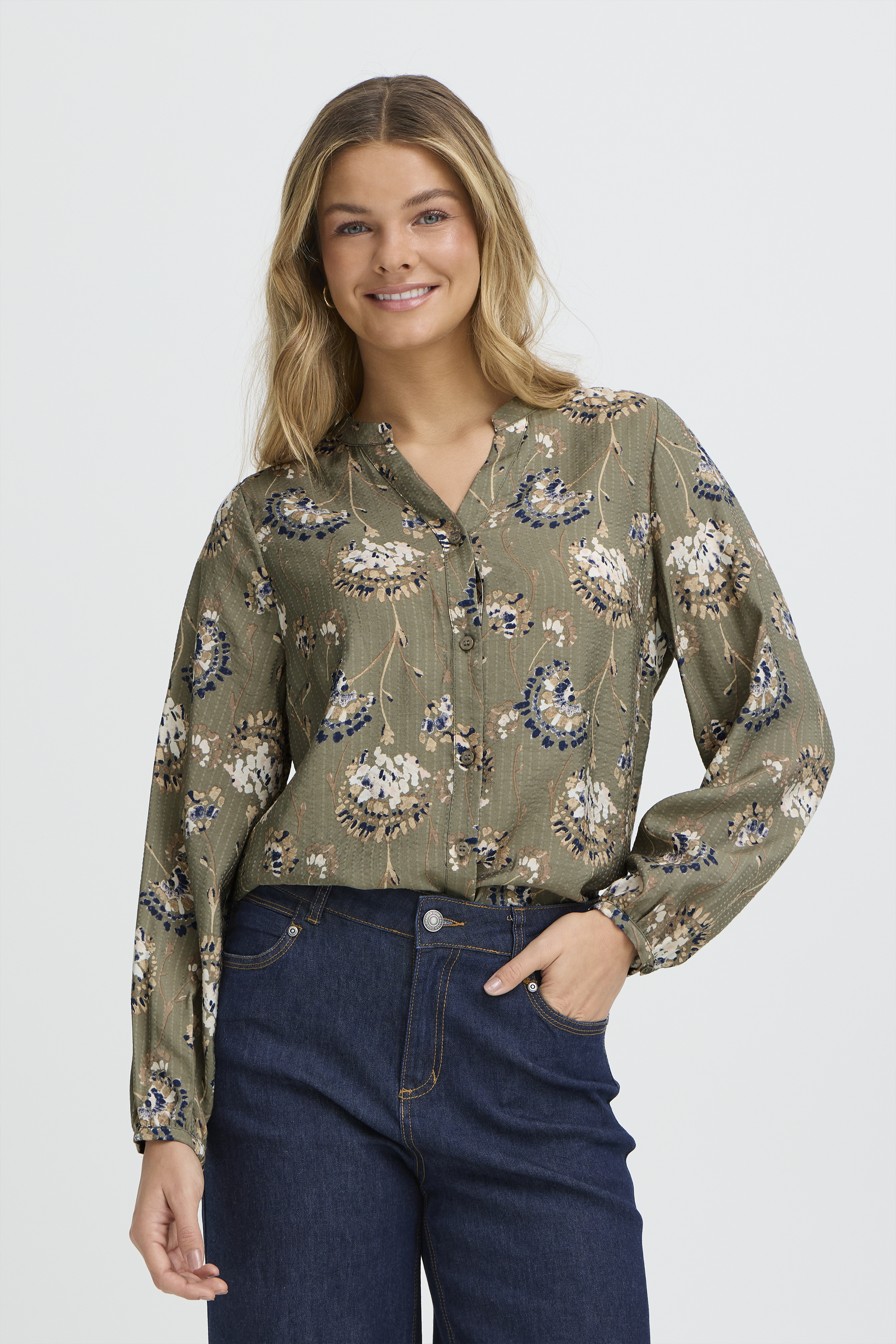 FRANSA KALIA BLUSE GRØN Bluse