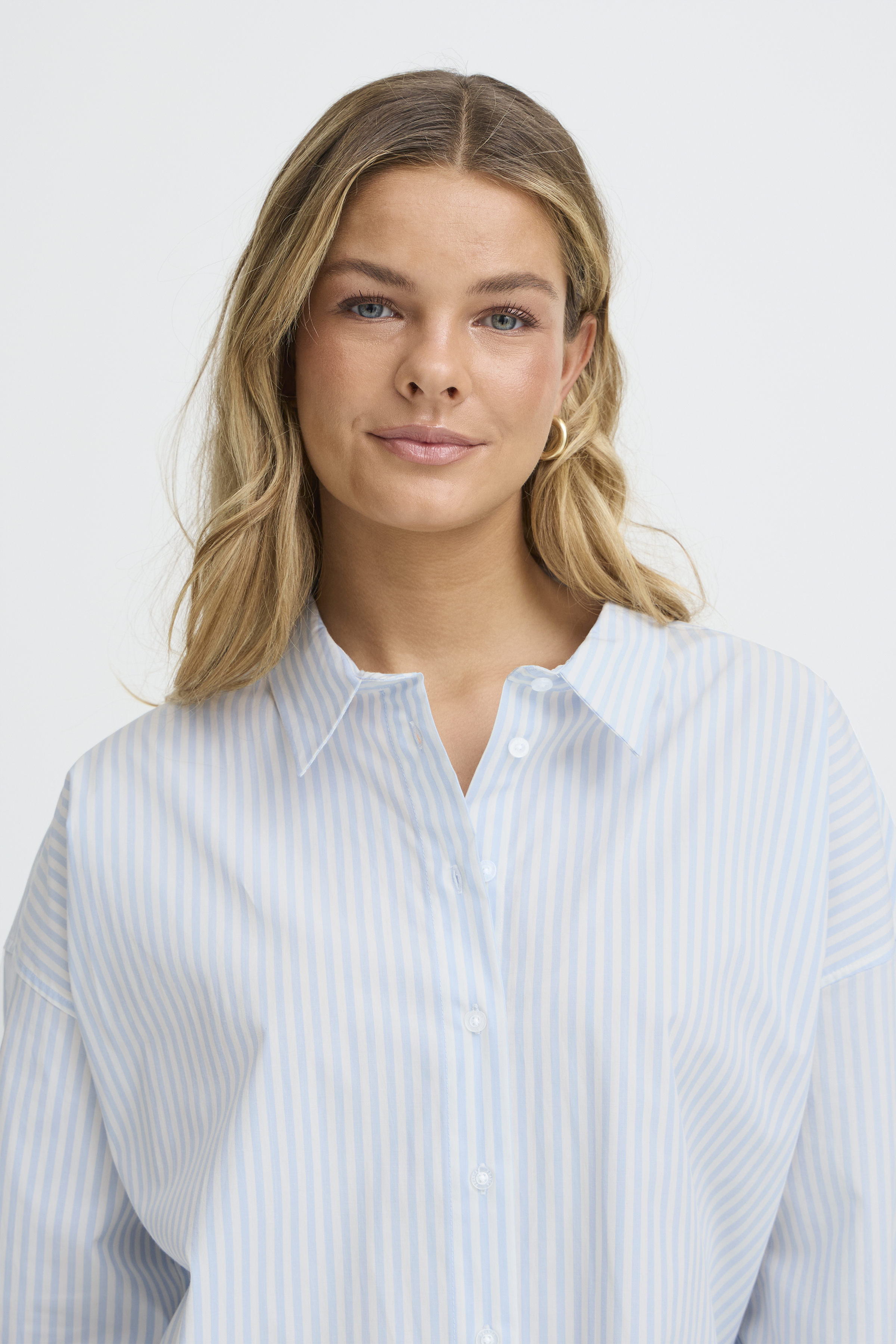 FRANSA ZASHIRTS LYSBLÅ SKJORTE - Billede 2