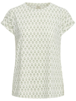 FRANSA SEEN TEE 1 BEIGE/GRØN Råhvid/army