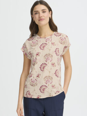 FRANSA FRSEEN  ROSA T-shirt Råhvid/rosa