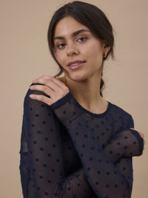 FRANSA DETA NAVY/PRIK Bluse