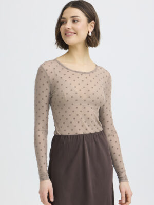 FRANSA DETA BLUSE LYSBRUN/PRIK