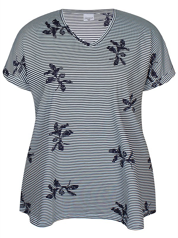 ZHENZI ALBERTA 1254 T SHIRT BLÅ - Billede 2