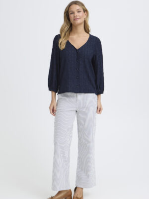 FRANSA MIRA SH1 BLÅ Bluse