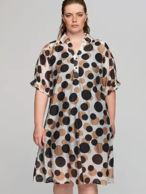 STUDIO SGUNDA HVID MED SORT/ BRUN CIRKLER