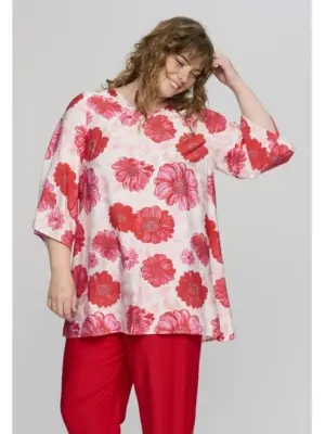 STUDIO SCAMILLA HVID MED RØD BLOMST