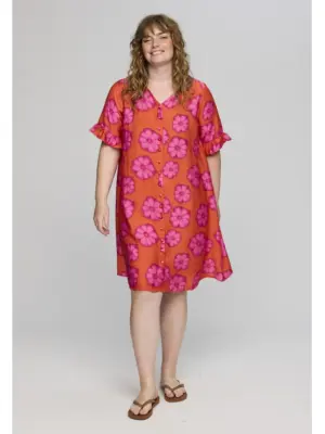 STUDIO SADA ORANGE OG PINK  Kjole