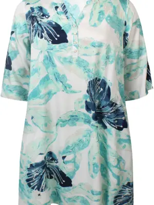 ZHENZI JALYN GRØN OG BLÅ MIX KJOLE