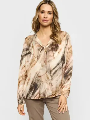 2-BIZ JETTE SAND STRIB  Bluse