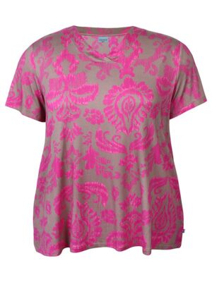 ZHENZI SYLVA 1357  BLUSE BRUN/ PINK