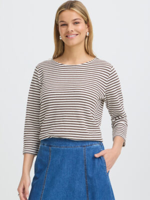 FRANSA FRJADE TEE 1 BRUN/RÅHVID