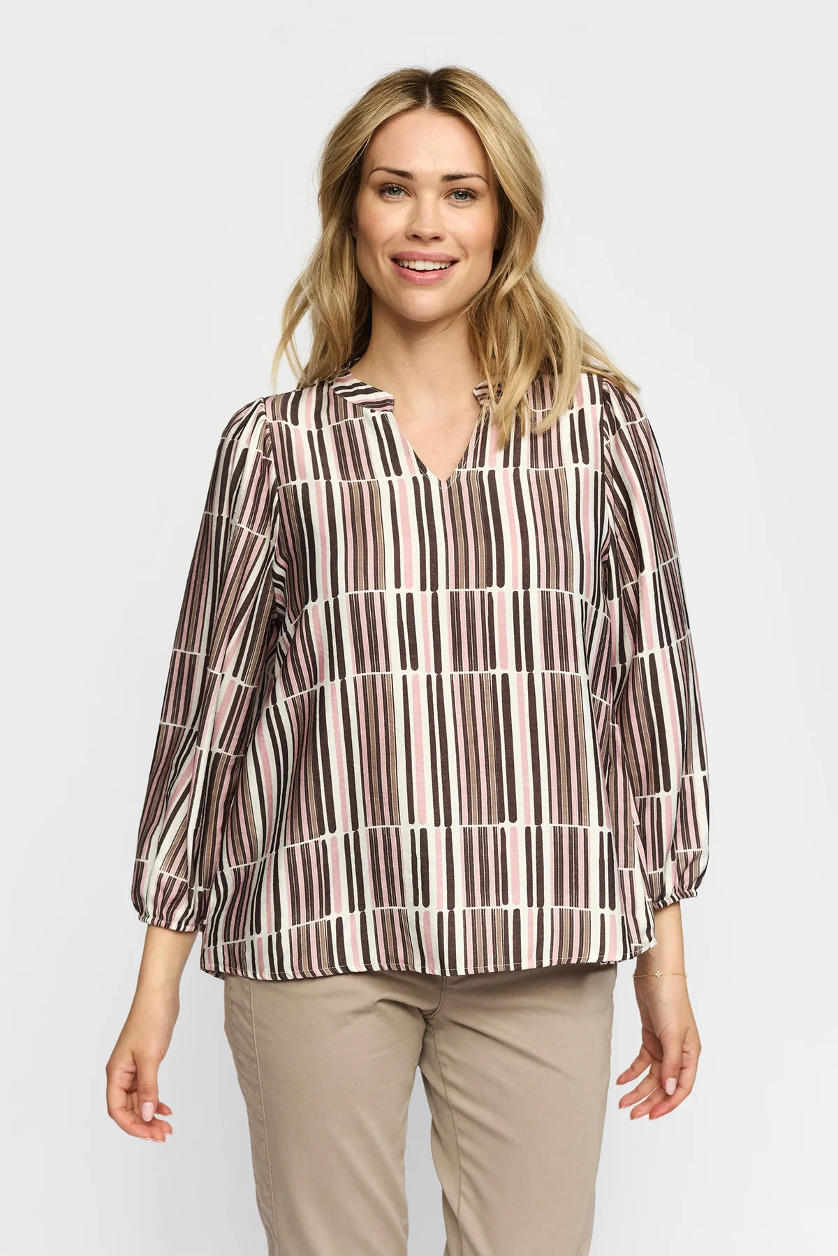 2-BIZ ESMARA ROSA STRIBET BLUSE