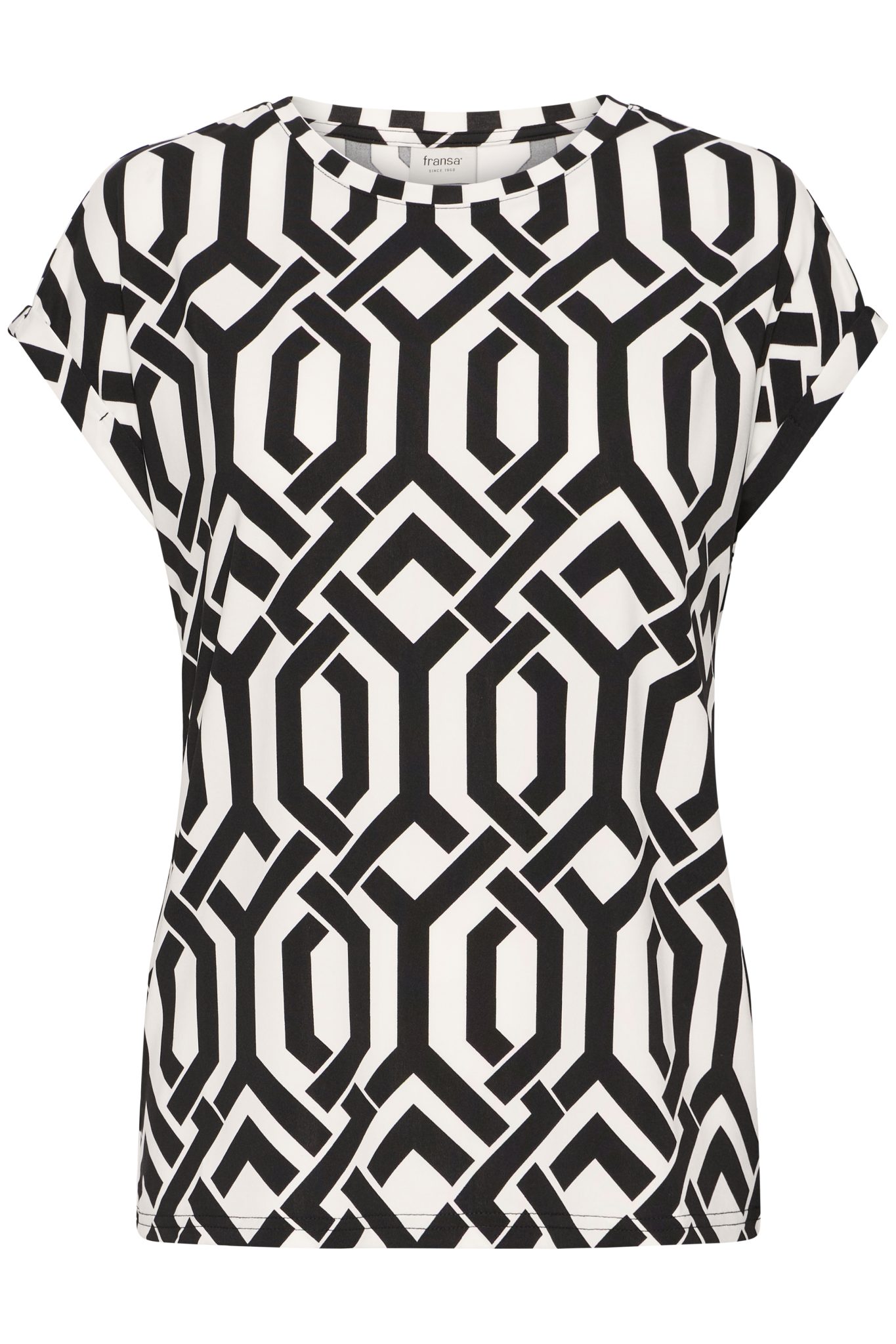 FRSEEN TEE CREME/SORT T-shirt - Billede 2