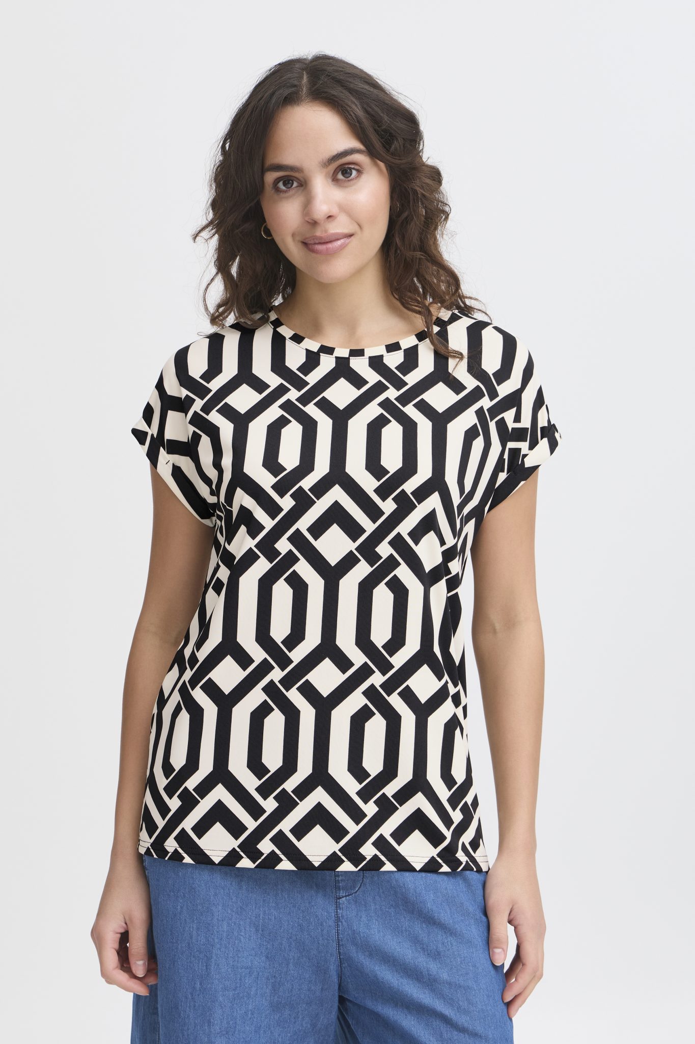 FRSEEN TEE CREME/SORT T-shirt