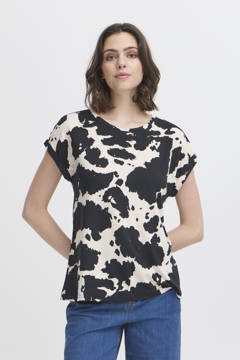 FRSEEN TEE 1 SORT/RÅHVID T-shirt