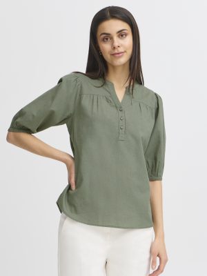 FRMADDIE BL 2 ARMY Bluse