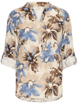 FXILLIE BL SAND/BLÅ Bluse