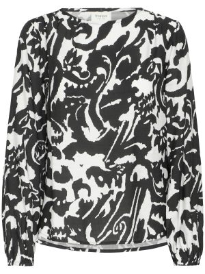 FRARIANA SORT/HVID  Bluse