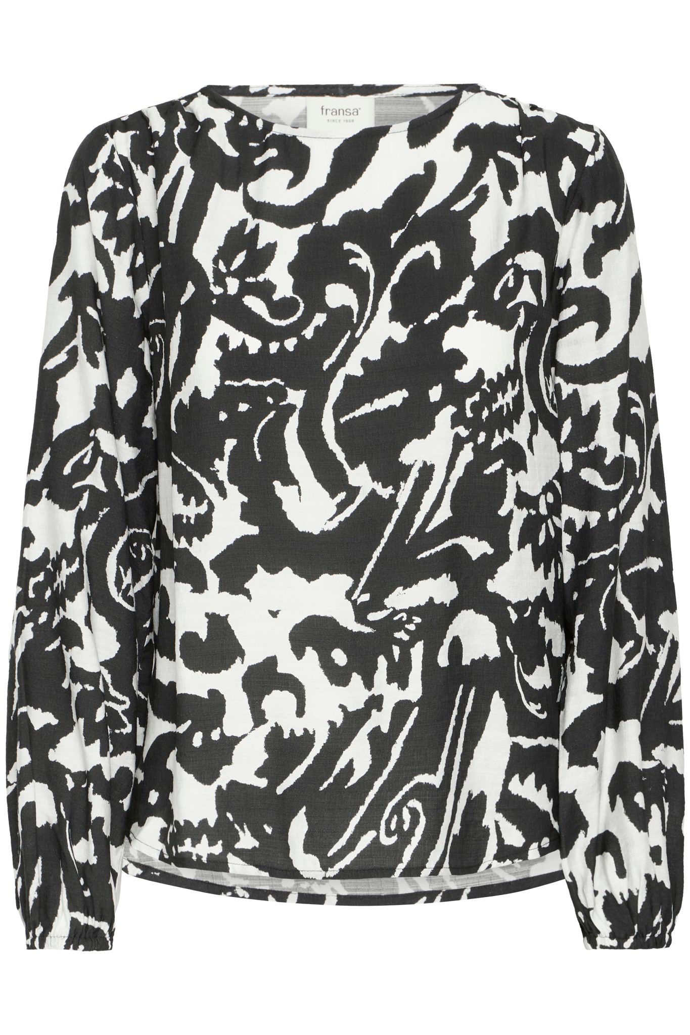 FRARIANA SORT/HVID Bluse