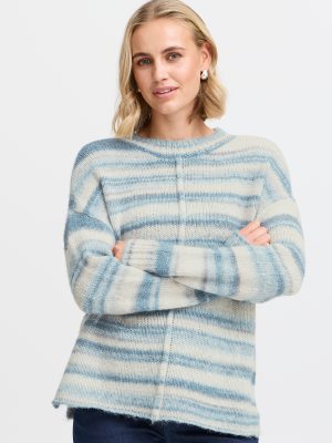 FRHALEY PU 1 BLÅ STRIBET Strik