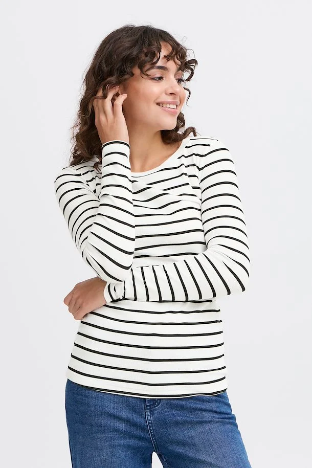 FRHIZAMOND STRIPE TEE HVID T-s