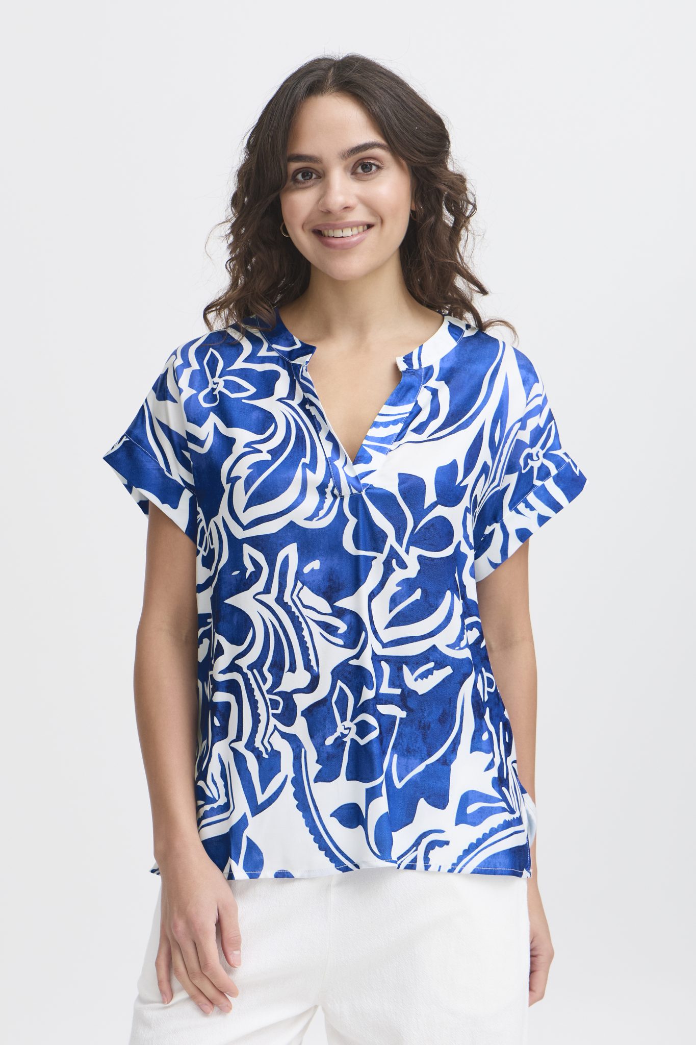 FRLOREN BLÅ/HVID Bluse - Billede 2