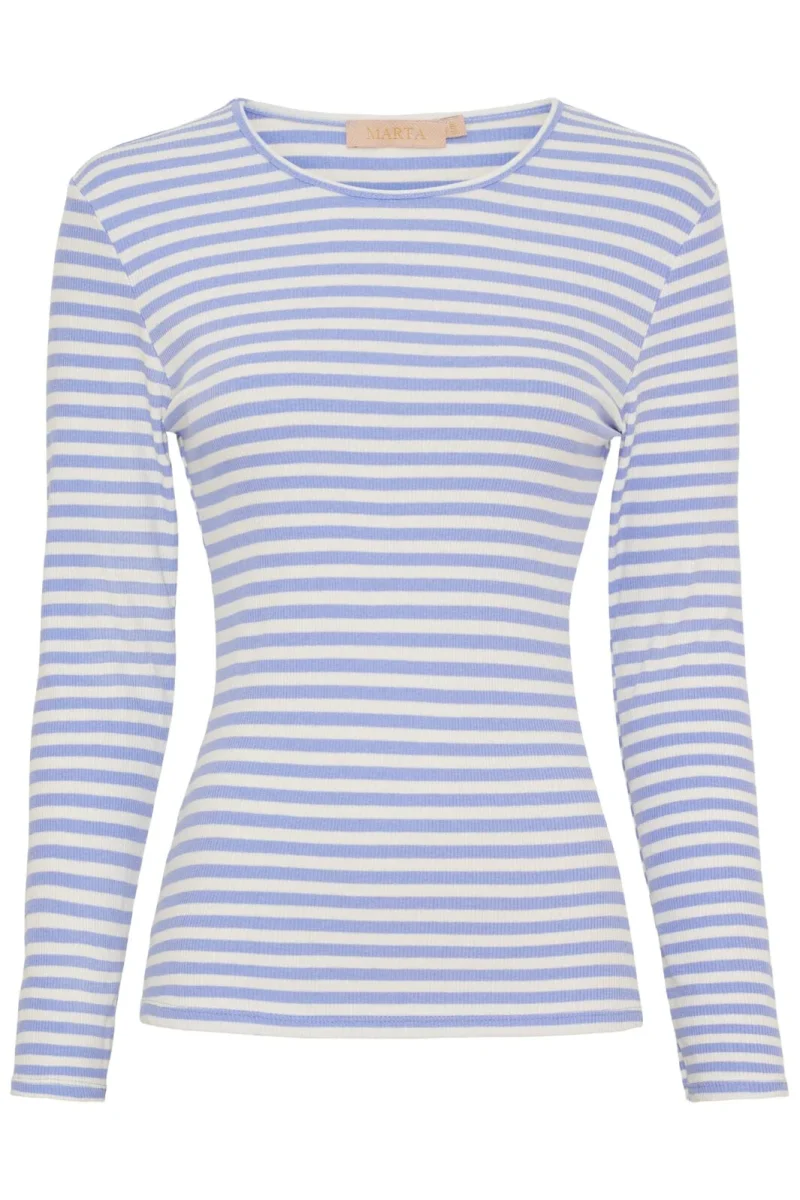 JOSIANE TEE LYSBLÅ/HVID T-shirt