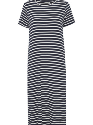 FRIVY NAVY/HVID STRIB T-shirtkjole