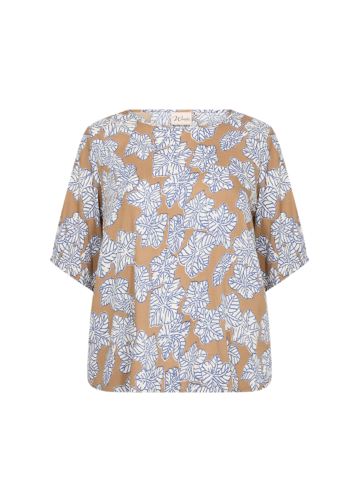 WA-GLADY 1 BRUN/BLÅ BLUSE