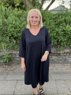 WA-JOHANNA 3 BLÅ/SORT Kjole